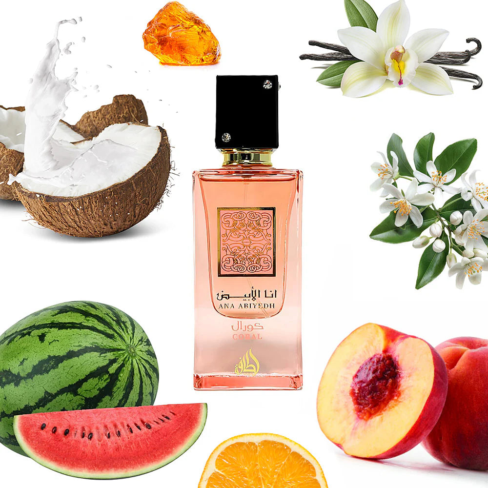 Lattafa Ana Abiyedh Coral Eau de Parfum Spray for Unisex 60ML